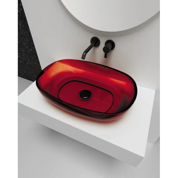 Раковина накладная Kristall (красный)