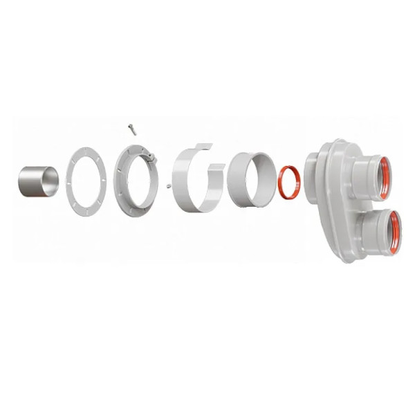 Элемент дымохода DN80 адаптер разделительный моноблочный универсальный Royal Thermo (RTF04.030)