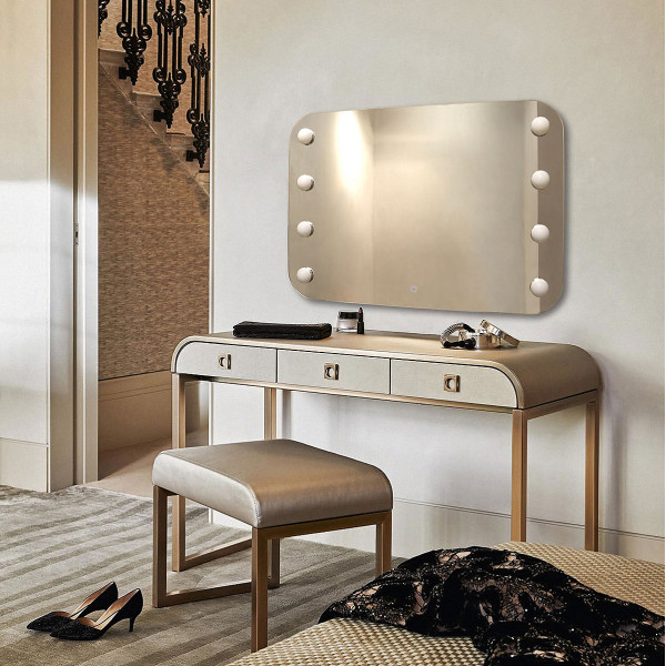 Зеркало Azario Tony 800х550 c подсветкой и диммером, сенсорный выключатель, смена цвета, 8 ламп в комплекте (LED-00002479) Зеркало Azario Tony 800х550 c подсветкой и диммером, сенсорный выключатель, смена цвета, 8 ламп в комплекте (LED-00002479)