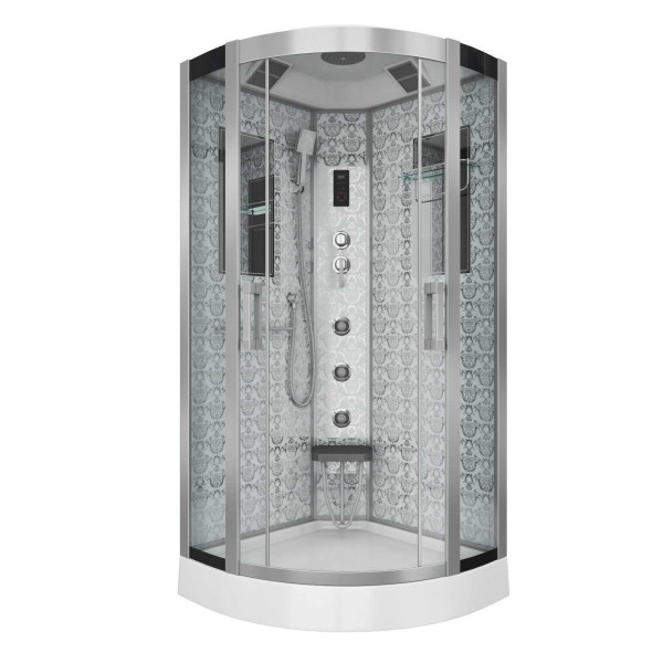 Душевая кабина Niagara с гидромассажем Luxe 900*900*2200 стекло прозрачное, профиль хром (NGL-7715W) Душевая кабина Niagara с гидромассажем Luxe 900*900*2200 стекло прозрачное, профиль хром (NGL-7715W)