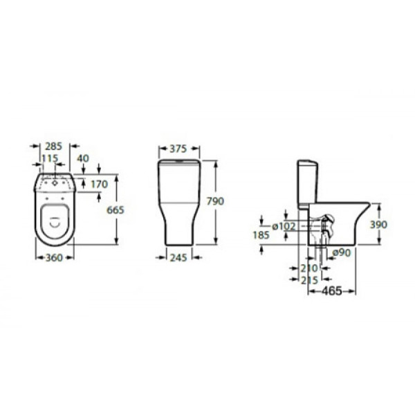 Унитаз напольный Roca Leon 66,5x36x39 белый (7.3426.4.900.0)