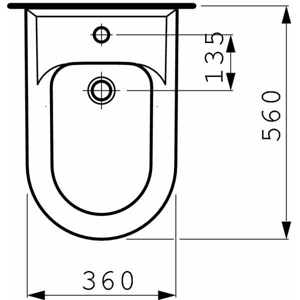 Биде подвесное Laufen Pro 560х360х400  (8.3095.1.000.304.1)