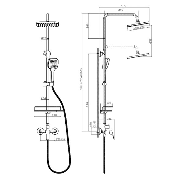 Душевая система Rossinka RS 29 хром (RS29-45)