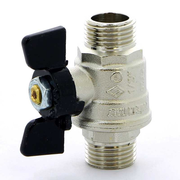 Кран Bugatti 1/2" НН шаровый Oregon 327 (черная бабочка) (03270022)