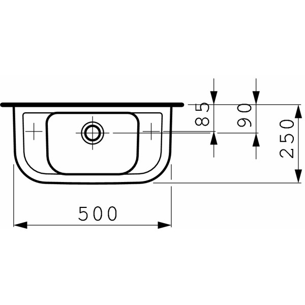 Раковина подвесная Laufen Pro C 500х250 смеситель слева (8.1695.7.000.105.1)