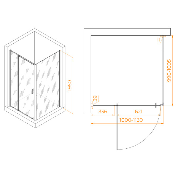 Душевой уголок RGW Passage 100x100 стекло прозрачное, профиль черный (35080780-14) Душевой уголок RGW Passage 100x100 стекло прозрачное, профиль черный (35080780-14)