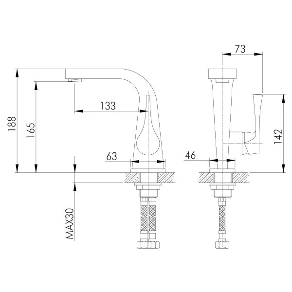 Смеситель для раковины Rossinka RS34-12U (RS34-12U)