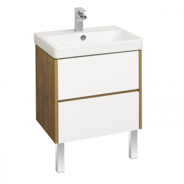 Тумба подвесная Aquaton Сканди 682x427x591 белый, дуб рустикальный (1.A251.8.01S.DZ9.0)