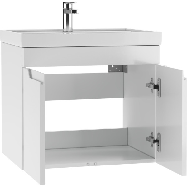 Тумба подвесная под умывальник Classica 60 Optima без ящика глянец Домино (DO1909T)