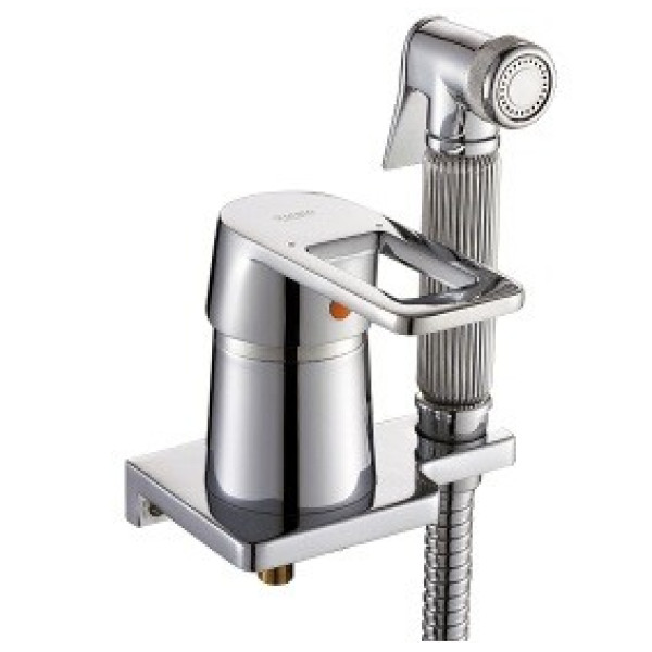 Гигиеническая лейка Potato в комплекте с настенным держателем, сместителем и шлангом (Р430)