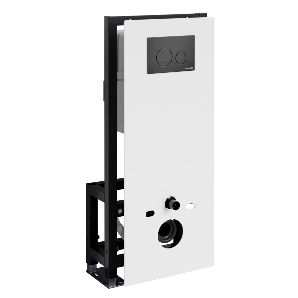 Инсталляция для унитаза WasserKRAFT Glan с клавишей смыва черная матовая (66TLT.010.ME.WH.MB02)