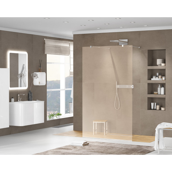 Душевая перегородка Cezares Liberta 120x195 стекло бронза, профиль хром (LIBERTA-L-2-120-BR-Cr)