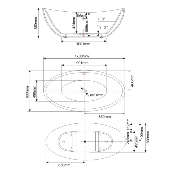 Ванна акриловая Swedbe Vita 170х80х65 отдельностоящая белый (8805) Ванна акриловая Swedbe Vita 170х80х65 отдельностоящая белый (8805)