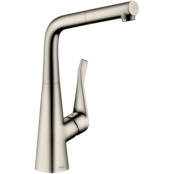 Смеситель для кухни Hansgrohe Metris с выдвижным изливом хром (14821800) Смеситель для кухни Hansgrohe Metris с выдвижным изливом хром (14821800)