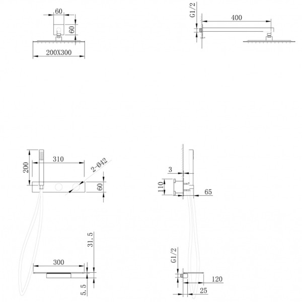 Душевая система Abber Rund скрытого монтажа с изливом термостат сатин (AF8750SP)
