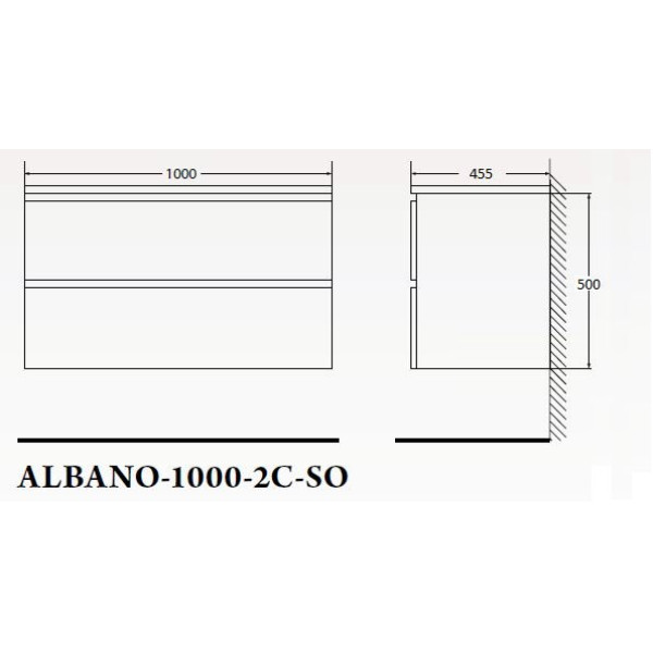 Тумба подвесная BelBagno Albano 100 Rovere Vintage Bianco (ALBANO-1000-2C-SO-RVB)