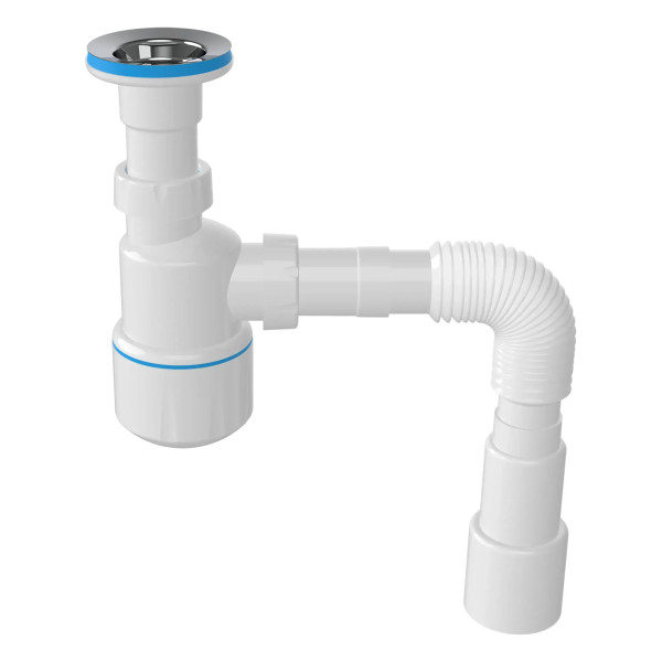 Сифон 32 мм. для биде Nova с выпуском 1 1/4"х65 с гибкой трубой 1 1/4"х40/50 (1055)