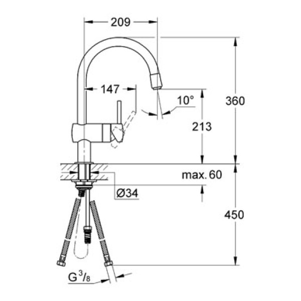 Смеситель для кухни Grohe Minta (32918000)