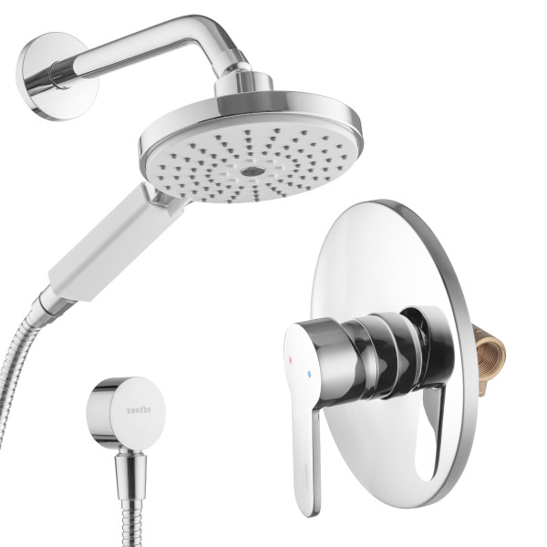 Смеситель для душа Swedbe Platta встраиваемый с душевой гарнитурой хром (5532) Смеситель для душа Swedbe Platta встраиваемый с душевой гарнитурой хром (5532)