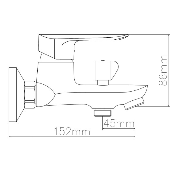Смеситель для ванны и душа Esko Mumbai хром (MI54)
