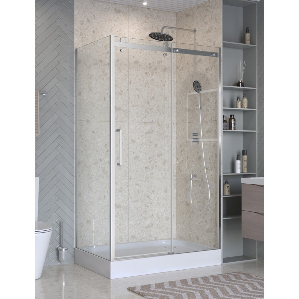 Душевой уголок BelBagno Marino 130x80x195 стекло прозрачное, профиль хром глянцевый (MARINO-2-AH-1-130/80-C-Cr)