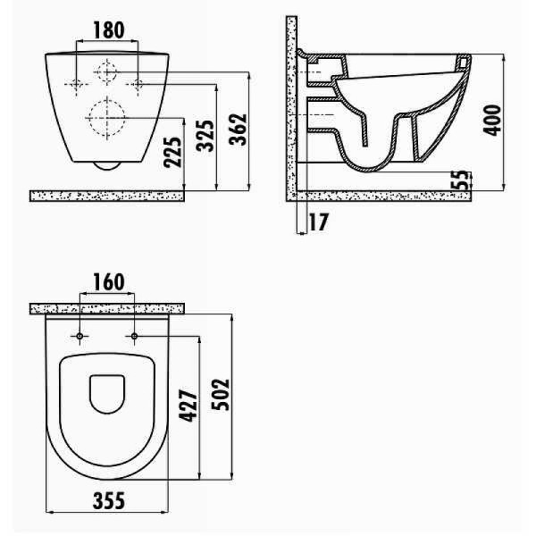 Унитаз подвесной Creavit 35,5x50,2x34,5 черный матовый (TP32,5-11SM00E-0000) Унитаз подвесной Creavit 35,5x50,2x34,5 черный матовый (TP32,5-11SM00E-0000)