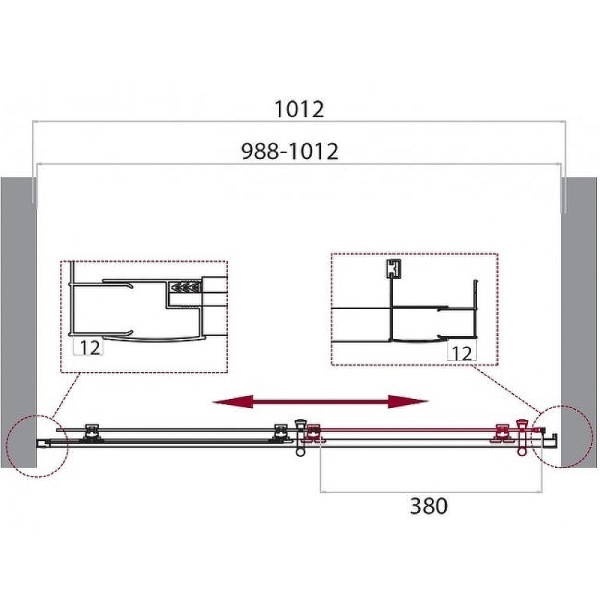 Душевая дверь BelBagno Uno-195 100x195 стекло прозрачное, профиль хром (UNO-195-BF-1-10-C-Cr)