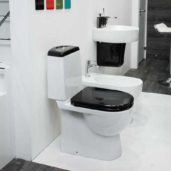 Унитаз-компакт Sanita Luxe Best Color Black с сиденьем микролифт Унитаз-компакт Sanita Luxe Best Color Black с сиденьем микролифт