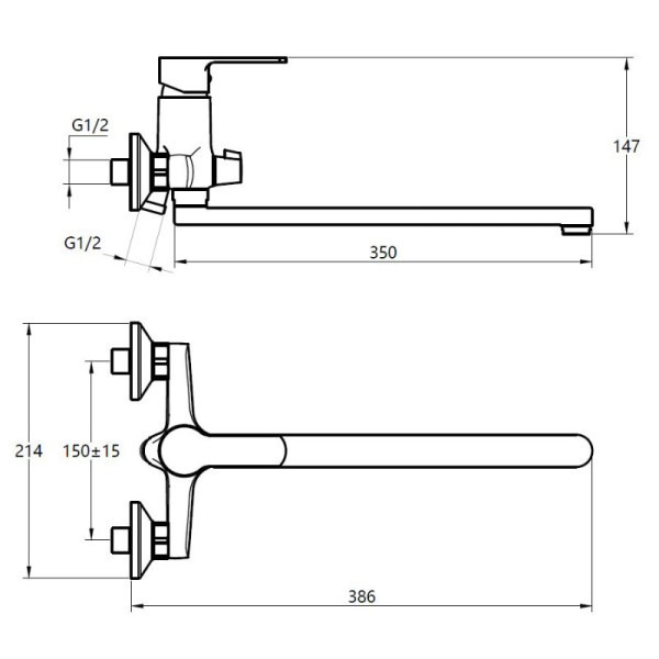 Смеситель для ванны и душа Voda Divay хром (DY31) Смеситель для ванны и душа Voda Divay хром (DY31)