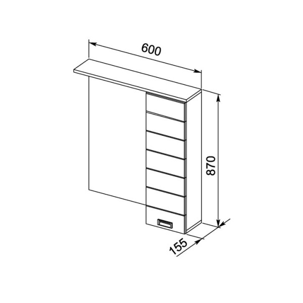 Шкаф зеркальный Aquanet Доминика 60 R LED белый (171918) Шкаф зеркальный Aquanet Доминика 60 R LED белый (171918)