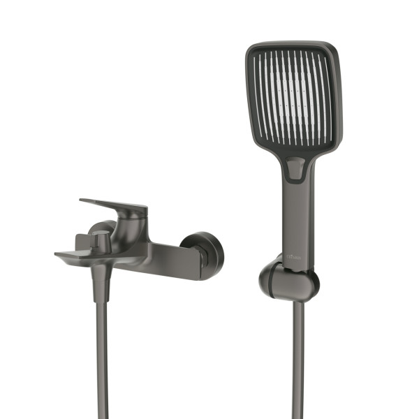 Смеситель для ванны и душа Cezares Liner оружейная сталь (LINER-VD-GM)