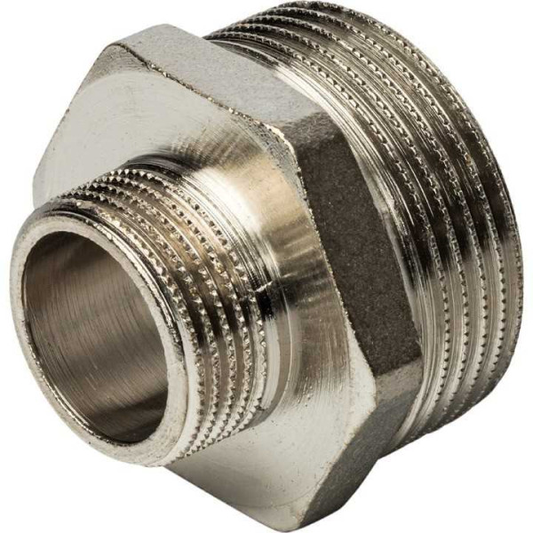 Ниппель переходной 1/2"х3/4" Stout (никель) SFT-0004-003412 Ниппель переходной 1/2"х3/4" Stout (никель) SFT-0004-003412