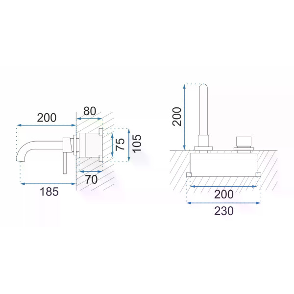 Смеситель для раковины Rea Lungo long золото матовое (REA-B4109)