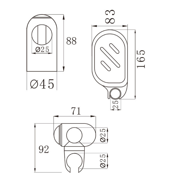 Душевая стойка Melodia d25, L=600, нерж., ABS, хром (MKP20149P) Душевая стойка Melodia d25, L=600, нерж., ABS, хром (MKP20149P)