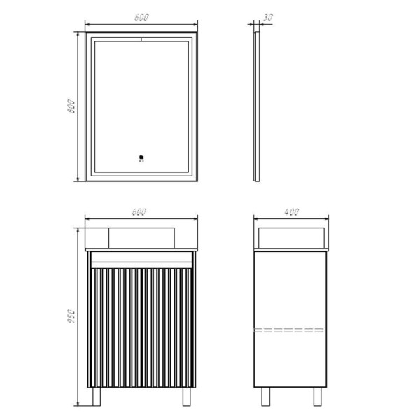 Тумба напольная Comforty Лея 600x950x400 черный глянцевый с раковиной (00-00019598) Тумба напольная Comforty Лея 600x950x400 черный глянцевый с раковиной (00-00019598)