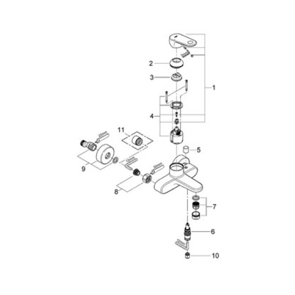 Смеситель для ванны и душа Grohe Europlus 2 (33553002)