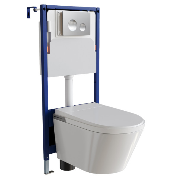 Комплект инсталляция с унитазом RGW SW-70 с сиденьем, с клавишей смыва хром (63420270-01)