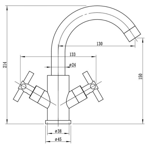 Смеситель для раковины Esko Астана поворотный излив (AA26) Смеситель для раковины Esko Астана поворотный излив (AA26)