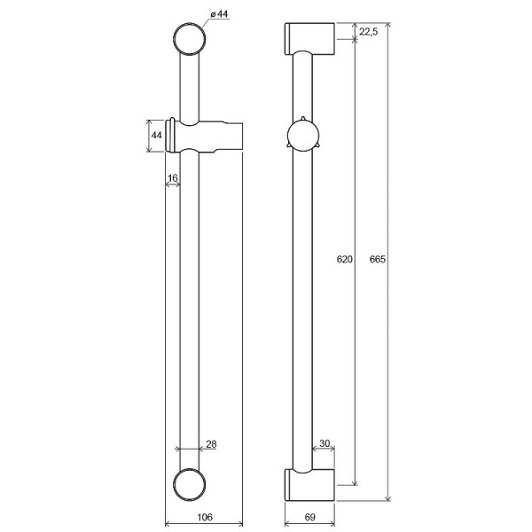 Душевая стойка Ravak 60 см хром (X07P012)