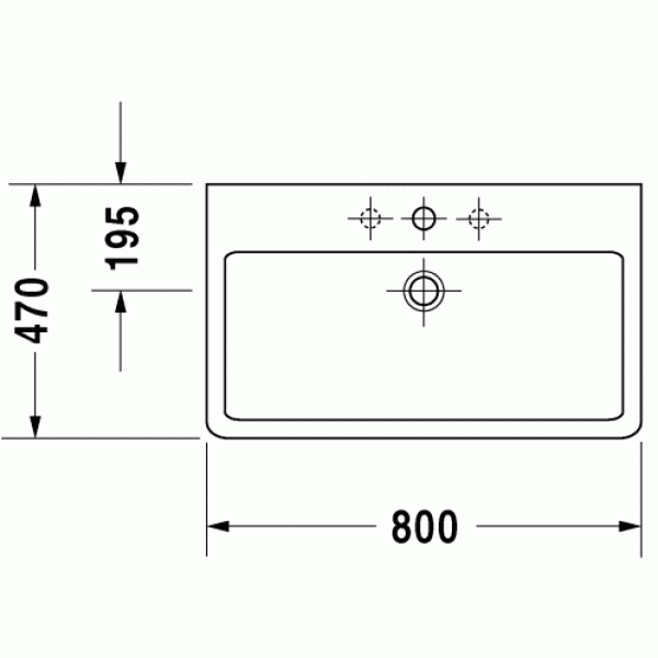 Раковина подвесная Duravit Vero 045480 800х470 (0454800000)