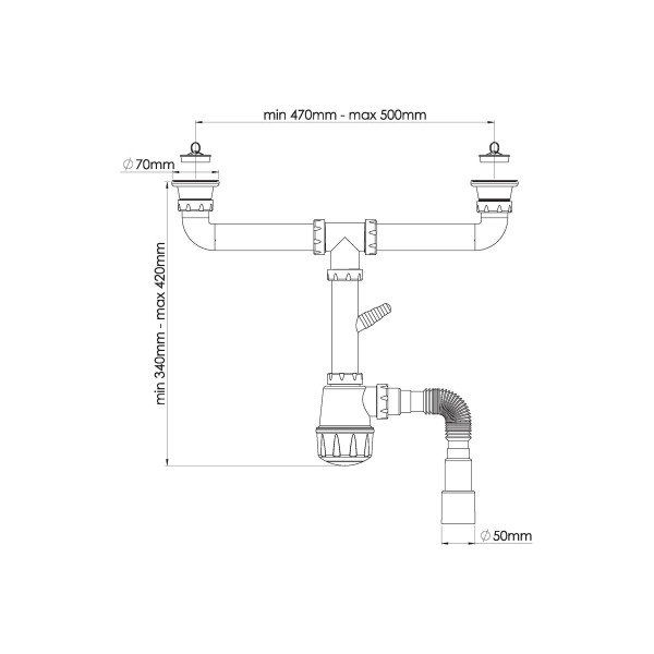 Сифон 40 мм бутылочный двойной Nova 1 1/2"х70 мм с 1-им отв. и гибкой трубой 1 1/2"х40/50 (1162) Сифон 40 мм бутылочный двойной Nova 1 1/2"х70 мм с 1-им отв. и гибкой трубой 1 1/2"х40/50 (1162)