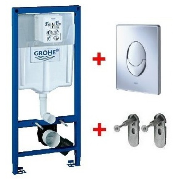 Инсталляция для подвесного унитаза Grohe Rapid SL с клавишей (38721001) хром Инсталляция для подвесного унитаза Grohe Rapid SL с клавишей (38721001) хром