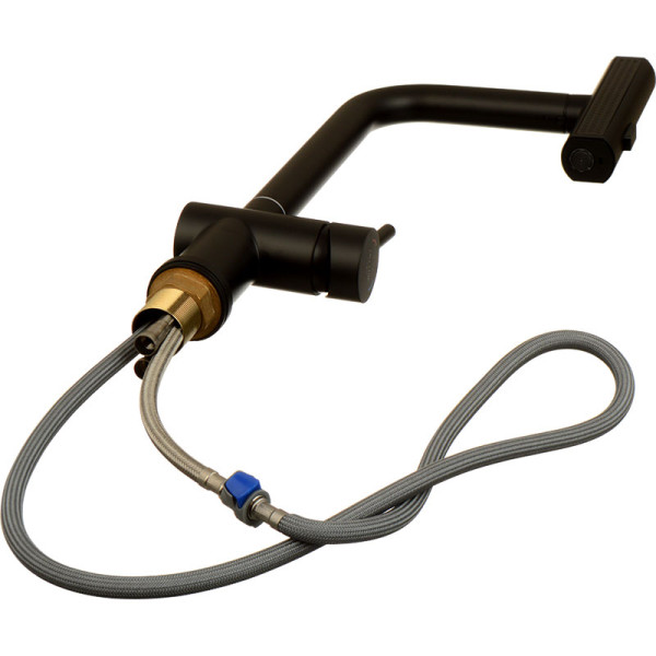 Смеситель для кухни Melodia della vita Perfetto с выдвижным изливом, черный (MDV30208bk)