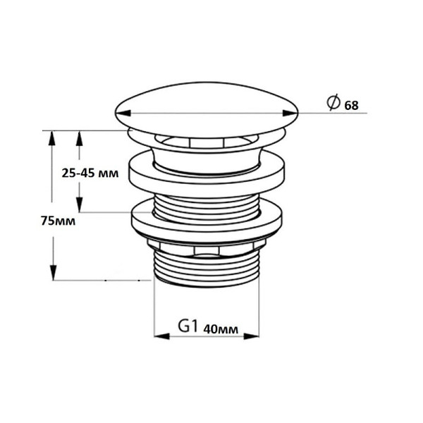 Донный клапан Creavit белый (SF032-B)