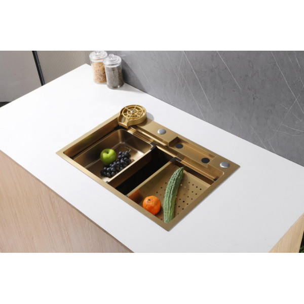 Мойка для кухни Abber Wasser Kreis 68x46 золото матовое (AF2194G) Мойка для кухни Abber Wasser Kreis 68x46 золото матовое (AF2194G)