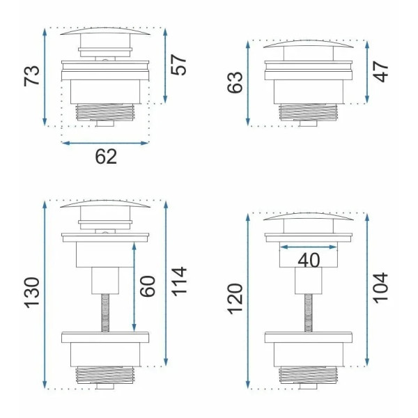 Сифон для раковины клапан клик-клак REA Nikel Никель (REA-A4400)