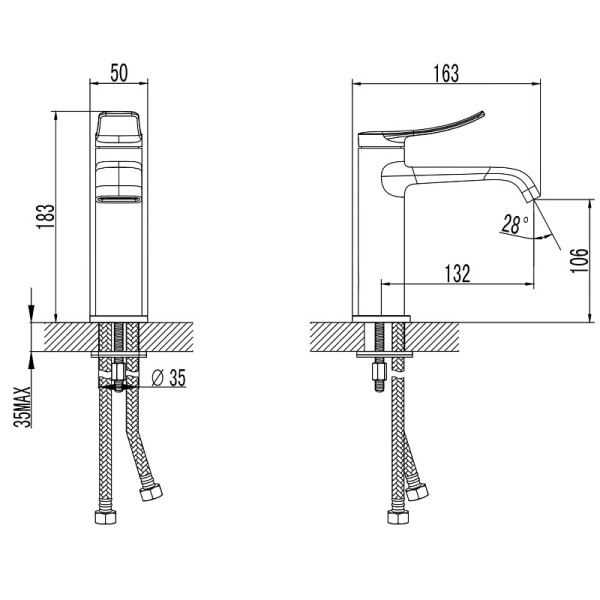 Смеситель для раковины Azario Ability хром (AZ-VQR168331С)