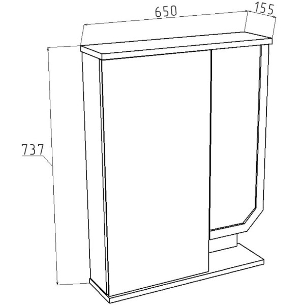 Шкаф зеркальный Melodia Бета 65 белый (MFR80156WT)
