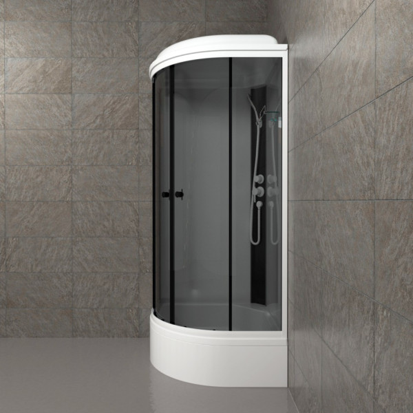 Душевая кабинаTriton Грэй 90x90 стекло тонированное, профиль черный (DK380)