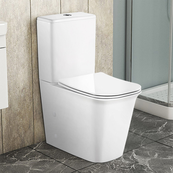 Унитаз напольный Velise безободковый с бачком и сиденьем микролифт 625x355x810 (AZ-1222A)